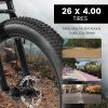 A26309 26 inch Mountain Bike,Full-Suspension 21 Speeds Drivetrain with Disc-Brake MTB Bicycle, 26*4" Fat tire Bike for Men or Women.