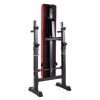 Adjustable Folding Multifunctional Workout Station Adjustable Workout Bench with Squat Rack - balck red