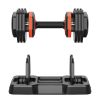 25LB 5 in 1 Single Adjustable Dumbbell Free Dumbbell Weight Adjust with Anti-Slip Metal Handle, Ideal for Full-Body Home Gym Workouts