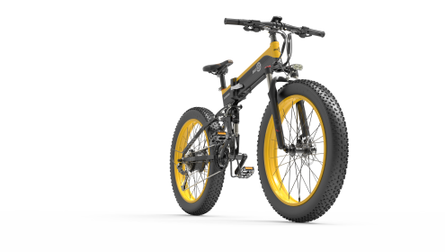 Bezior X1500 Full Suspension 1500W Motor 48V 26inch Wheel Foldable Electric Bike (Color: YELLOW)